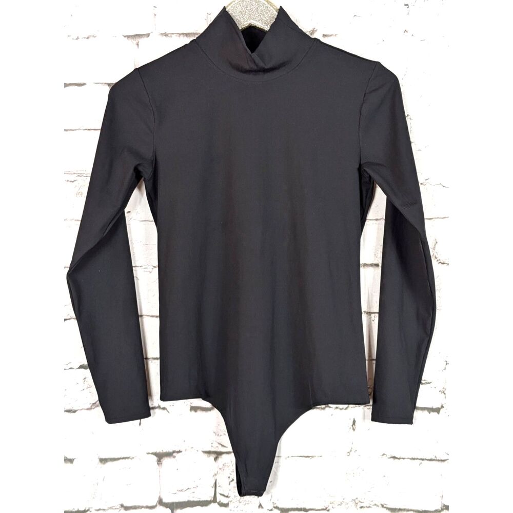 SPANX Suit Yourself LS Turtleneck Thong Body Suit Black Essential Slimming XL